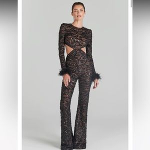 NADINE MERABI Selena black jumpsuit size Small